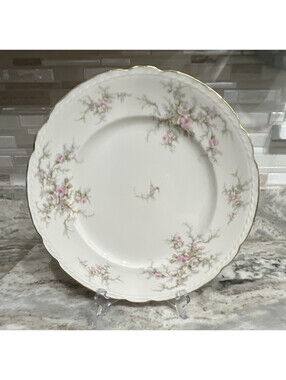 Royal Worcester Bone China Floral Dinner Plate Round White Pink Green